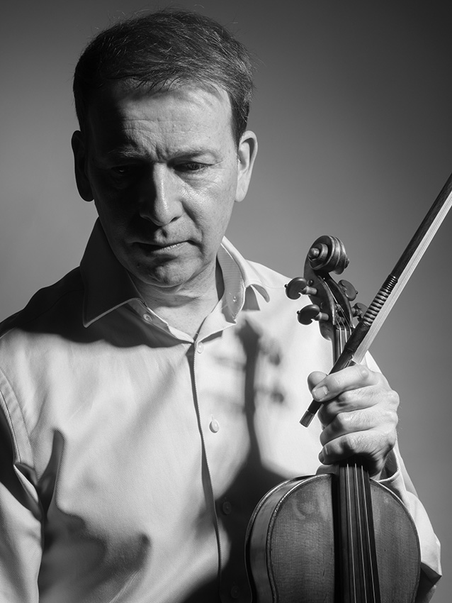 Stephen Bryant, leader of the BBC Symphony Orchestra. Studio portrait
