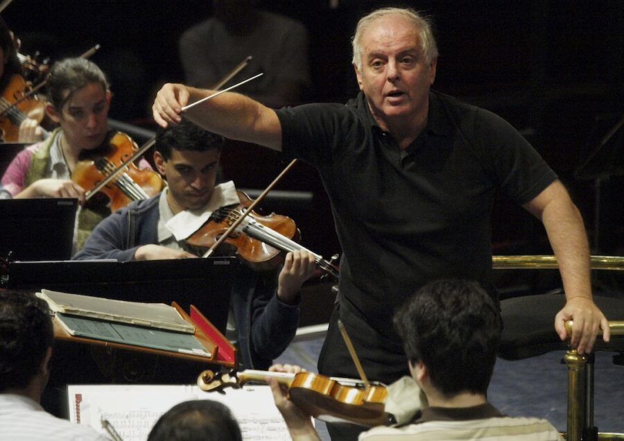 Daniel Barenboim conducts the West Eastern Divan Orchestra at the BBC Proms.