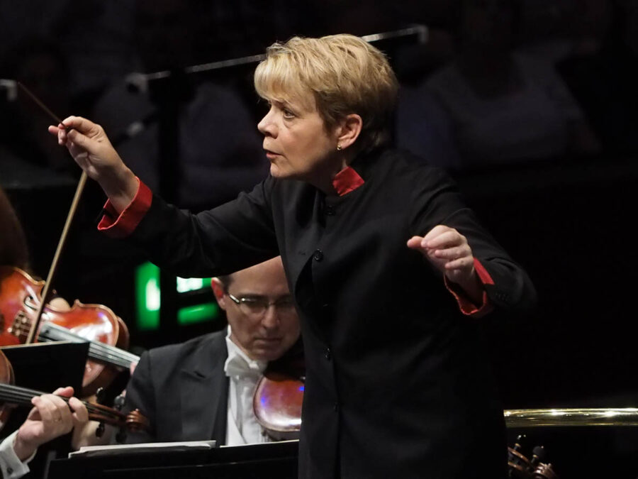 Marin Alsop conducts the Sao Paulo Symphony Orchestra at the BBC Proms.