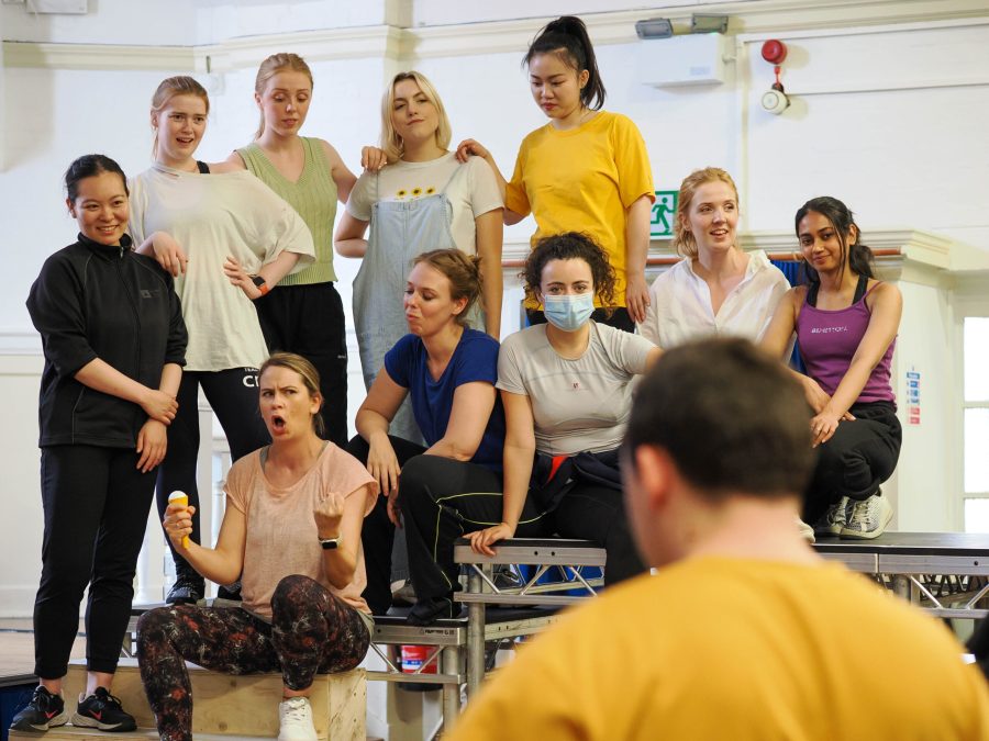 Carmen rehearsal. Director, Anna Morrisey, Conductor, Bertie Baigent, Assistant Director, Thomas Henderson, Repetiteur, Ashley Beauchamp. Waterperry Opera, St James School, London. 19th July 2023